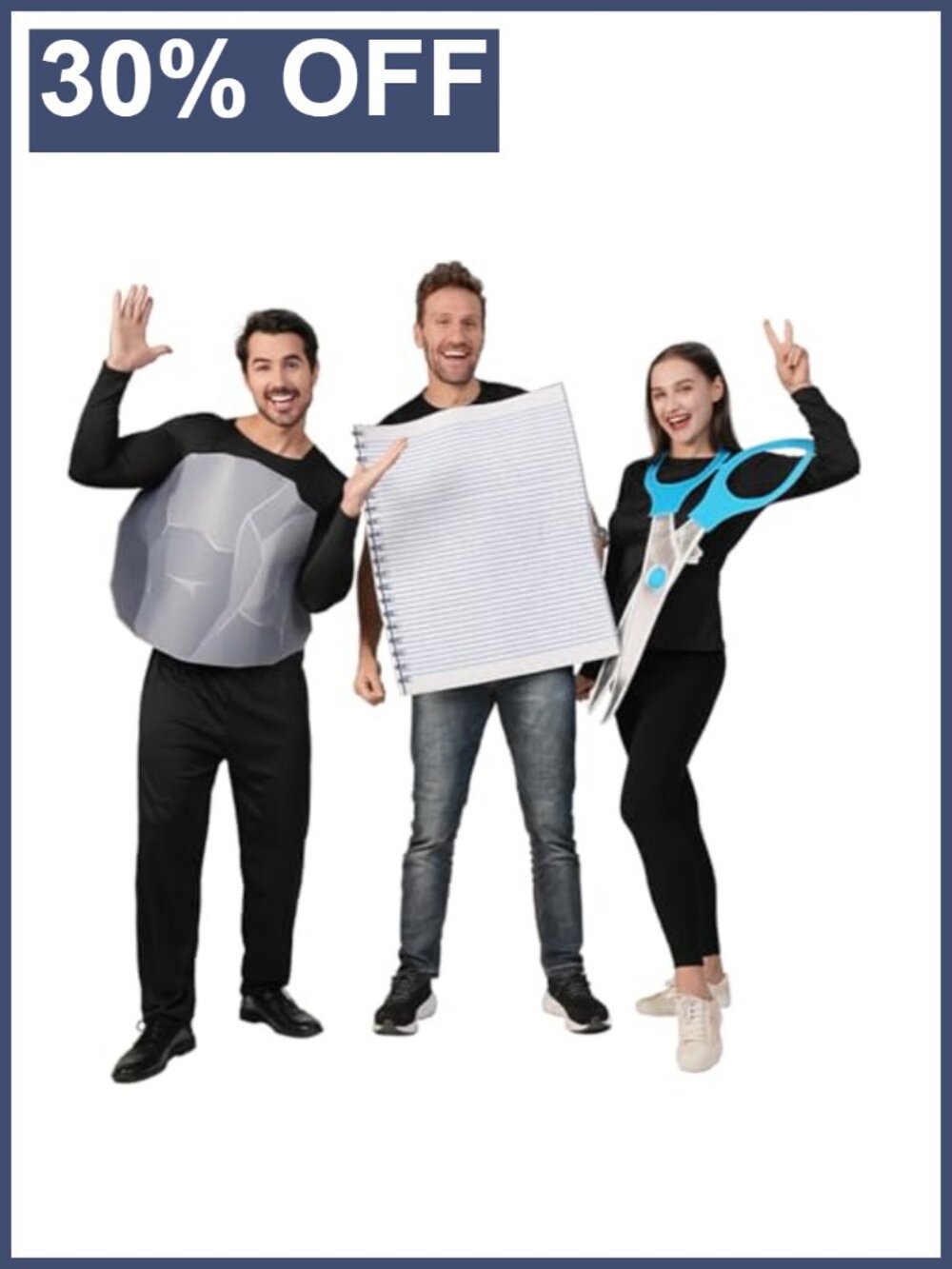 Adult Rock Paper Scissors Costume Set Halloween Group Party Outfit